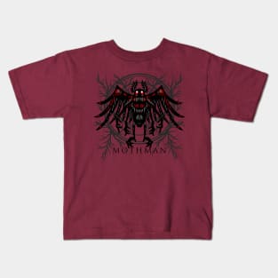 Mothman Cryptozoology West Virginia Cryptid Art Kids T-Shirt